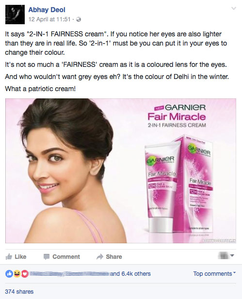Abhay Deol talks about fairness creams in india and calls out bollywood celebrities who endorse these products